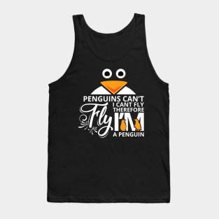 'Penguins Can't Fly' Funny Penguin Witty Gift Tank Top